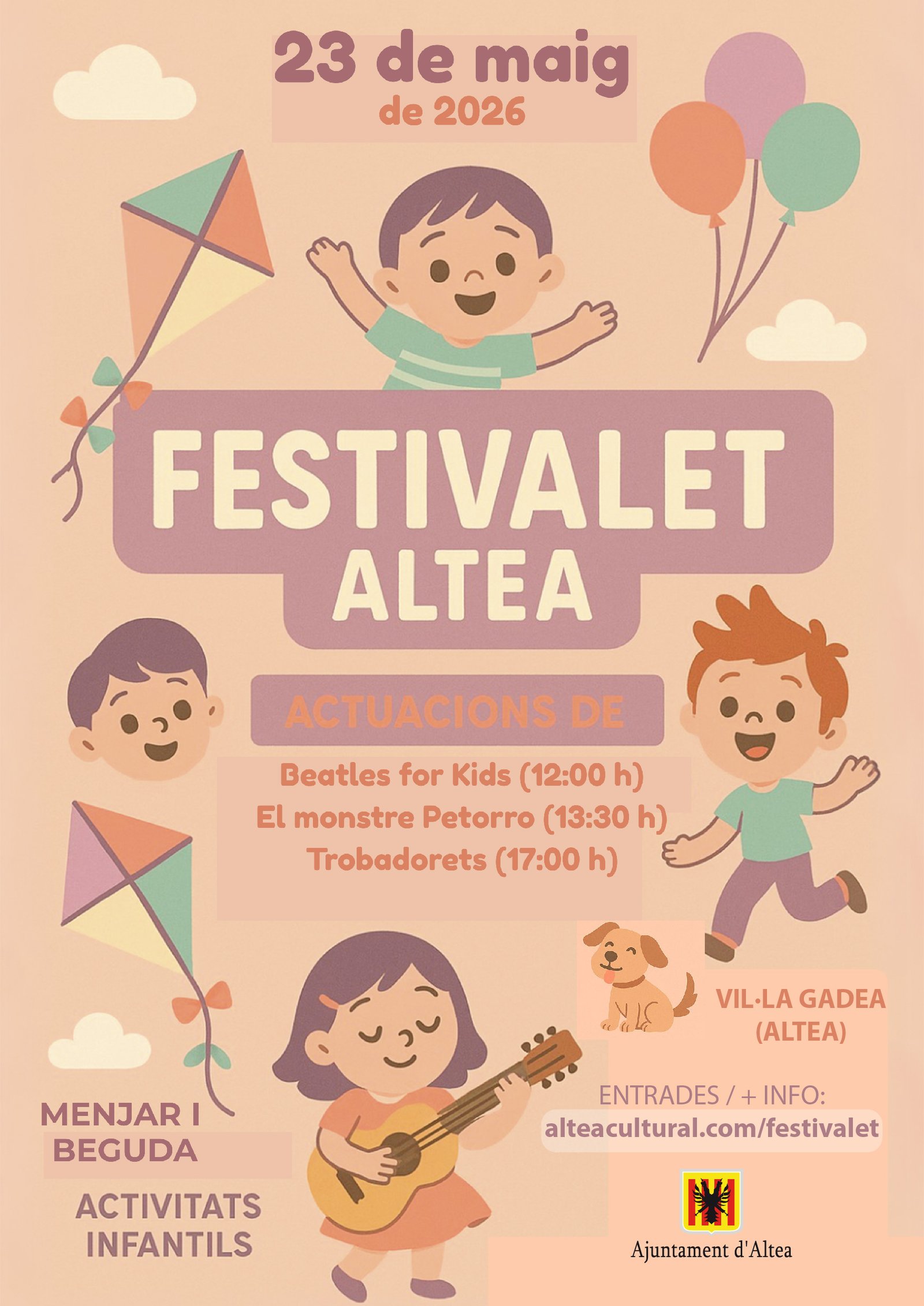Festivalet Altea: ‘Beatles for Kids’, ‘Monstre Petorro’ i ‘Trobadorets’ Festivalet Altea: ‘Beatles for Kids’, ‘Monstre Petorro’ i ‘Trobadorets’