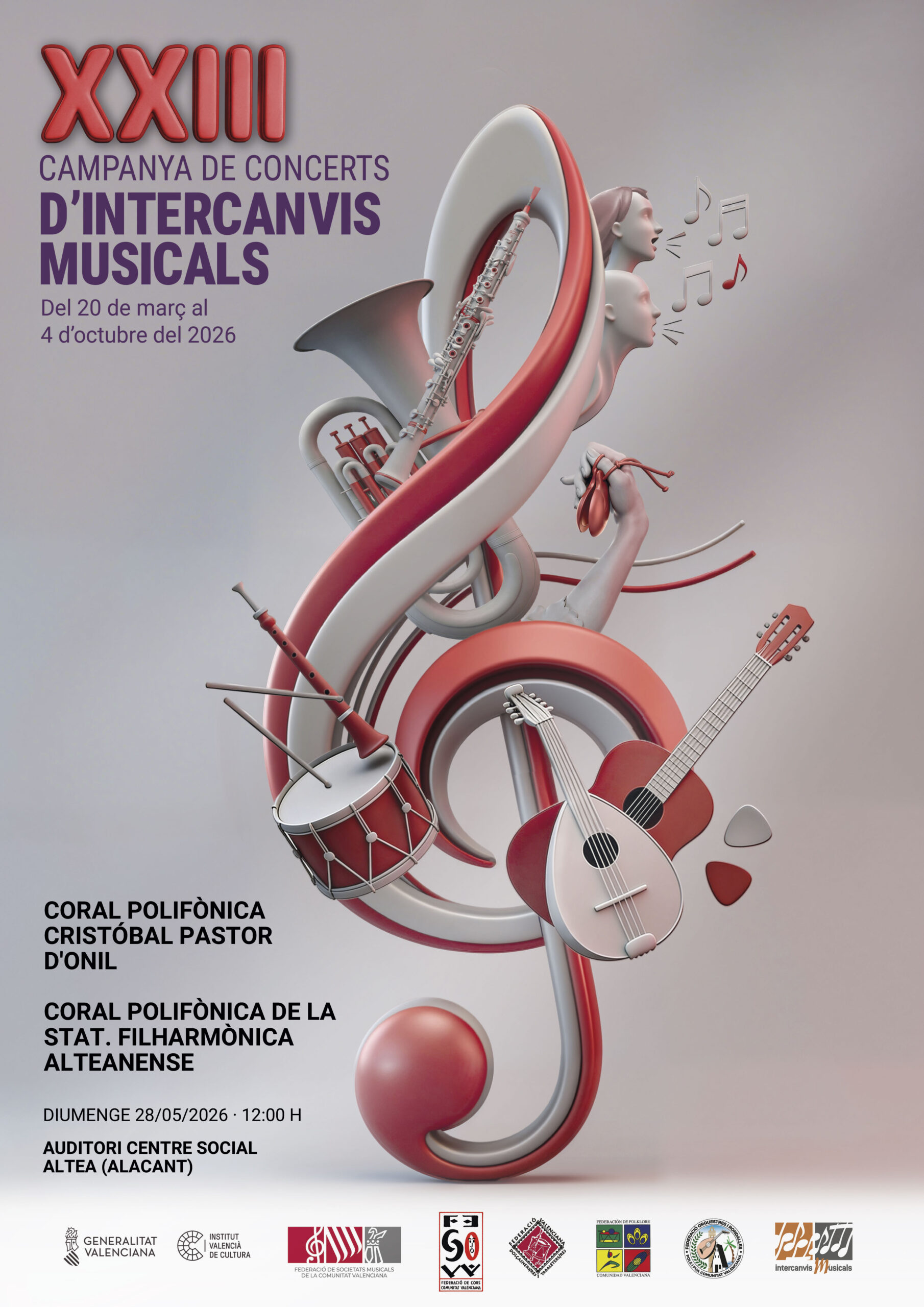 Concert de la Coral Polifònica Cristóbal Pastor d’Onil & Coral Polifònica de la Stat. Filharmònica Alteanense