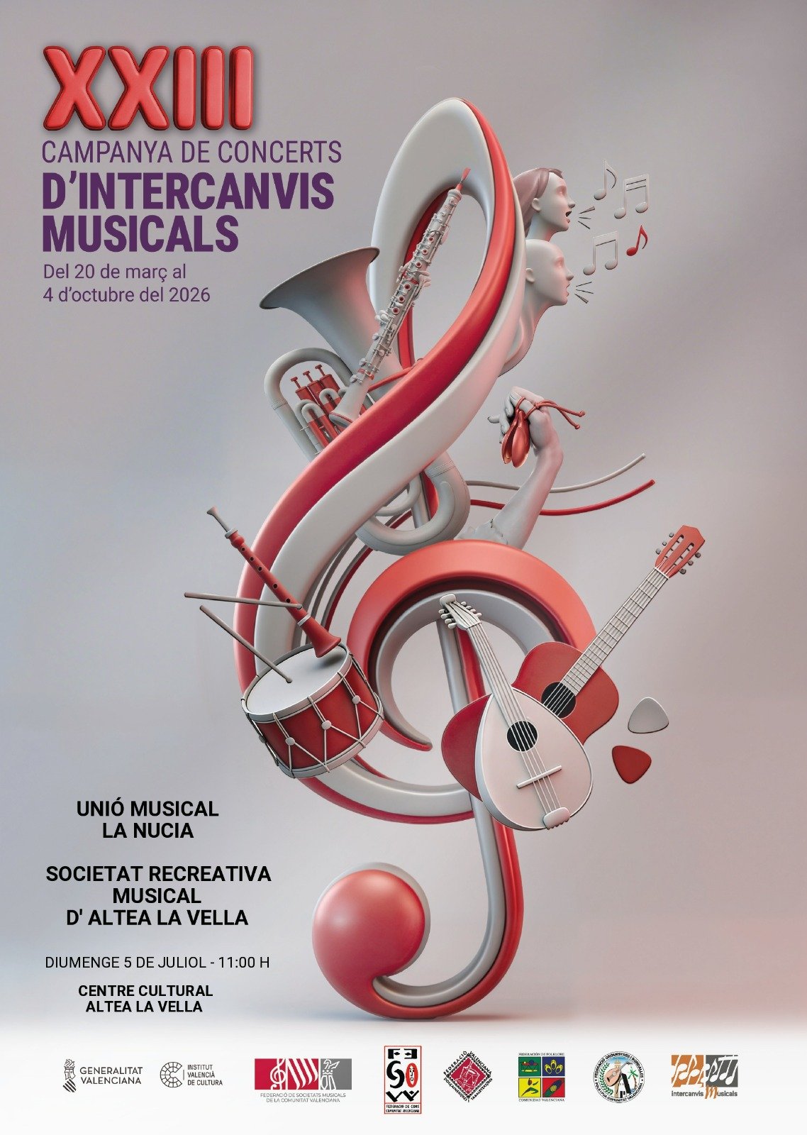 CONCERT UNIÓ MUSICAL LA NUCIA I SOCIETAT RECREATIVA MUSICAL D’ALTEA LA VELLA