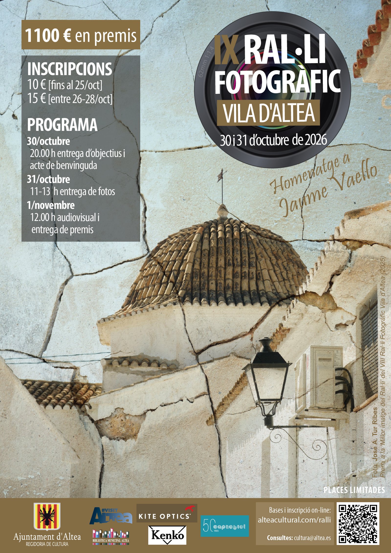 Tens càmera? Altea et posa sis reptes fotogràfics i 1.100 euros en premis. IX Ral·li Fotogràfic Vila d’Altea